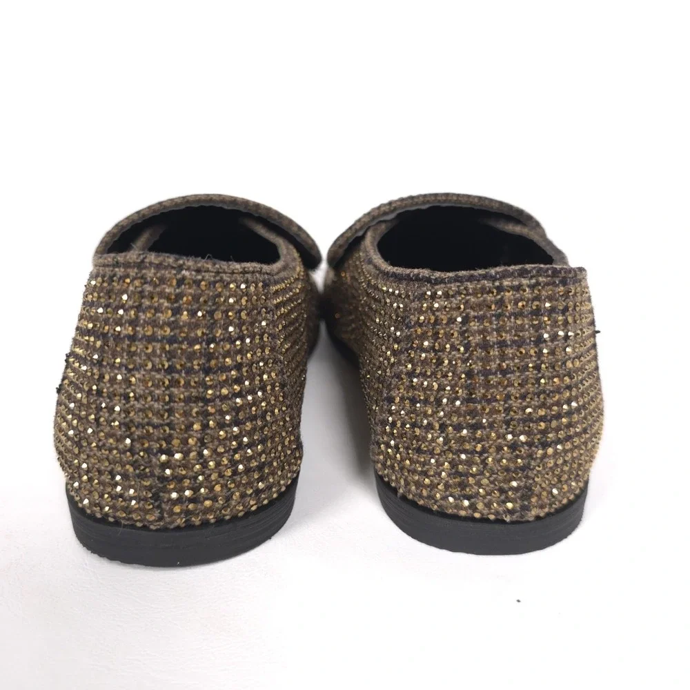 KURT GEIGER Boys New Hugh Loafers Shoes 4M Crystal Embellished Brown DRENCH EU35